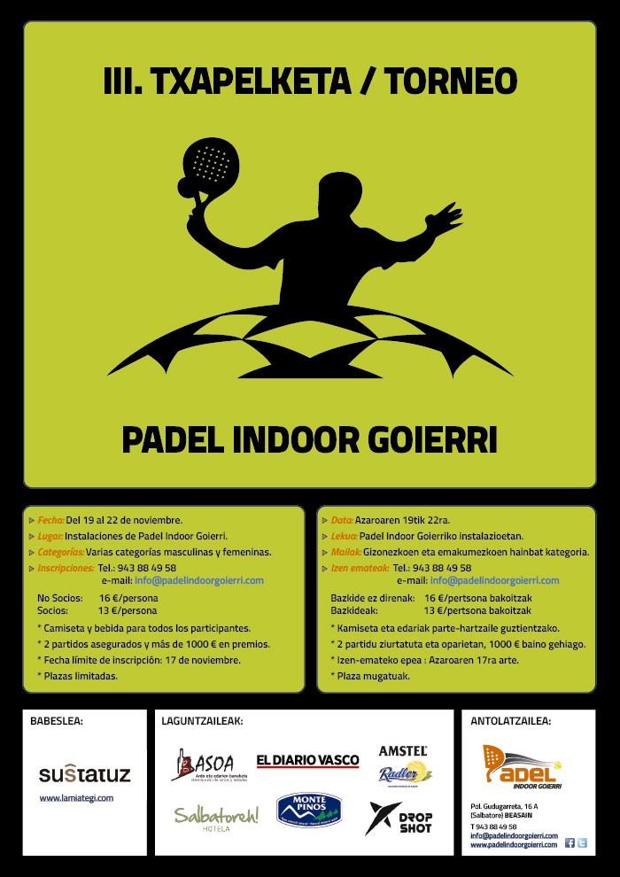 III. Torneo Padel Indoor Goierri