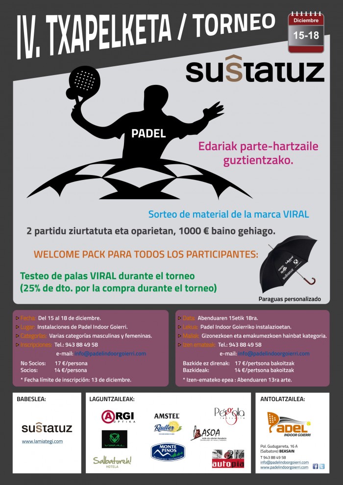 IV. Torneo Padel Indoor Goierri - SUSTATUZ